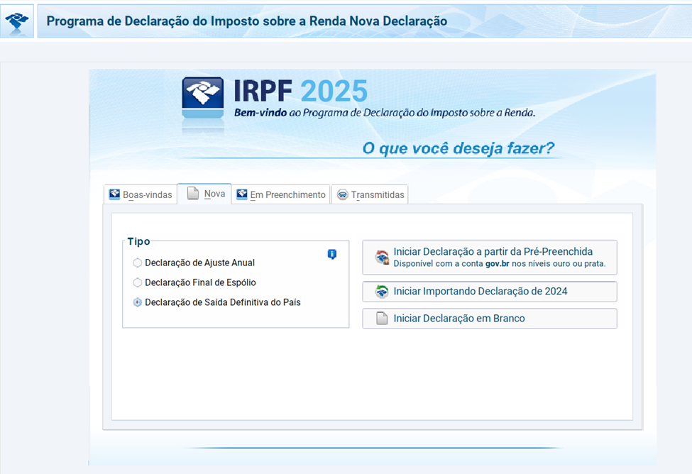 Informe Tributário | DIRPF 2025: Declaração de saída definitiva do Brasil image